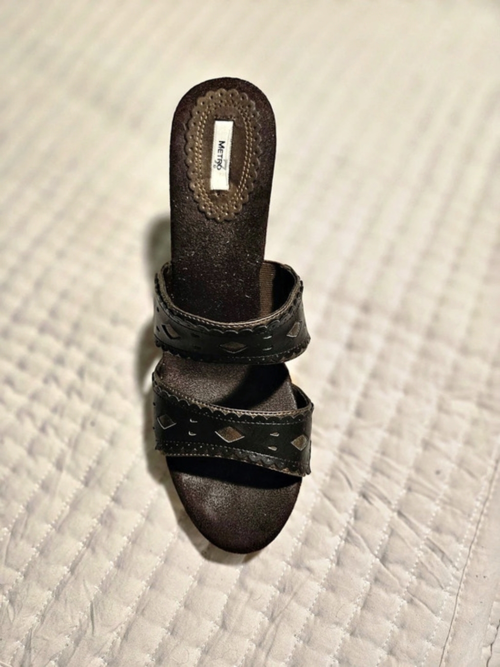 Madden Girl Madonna Black Geometric Wedge Sandals US 10